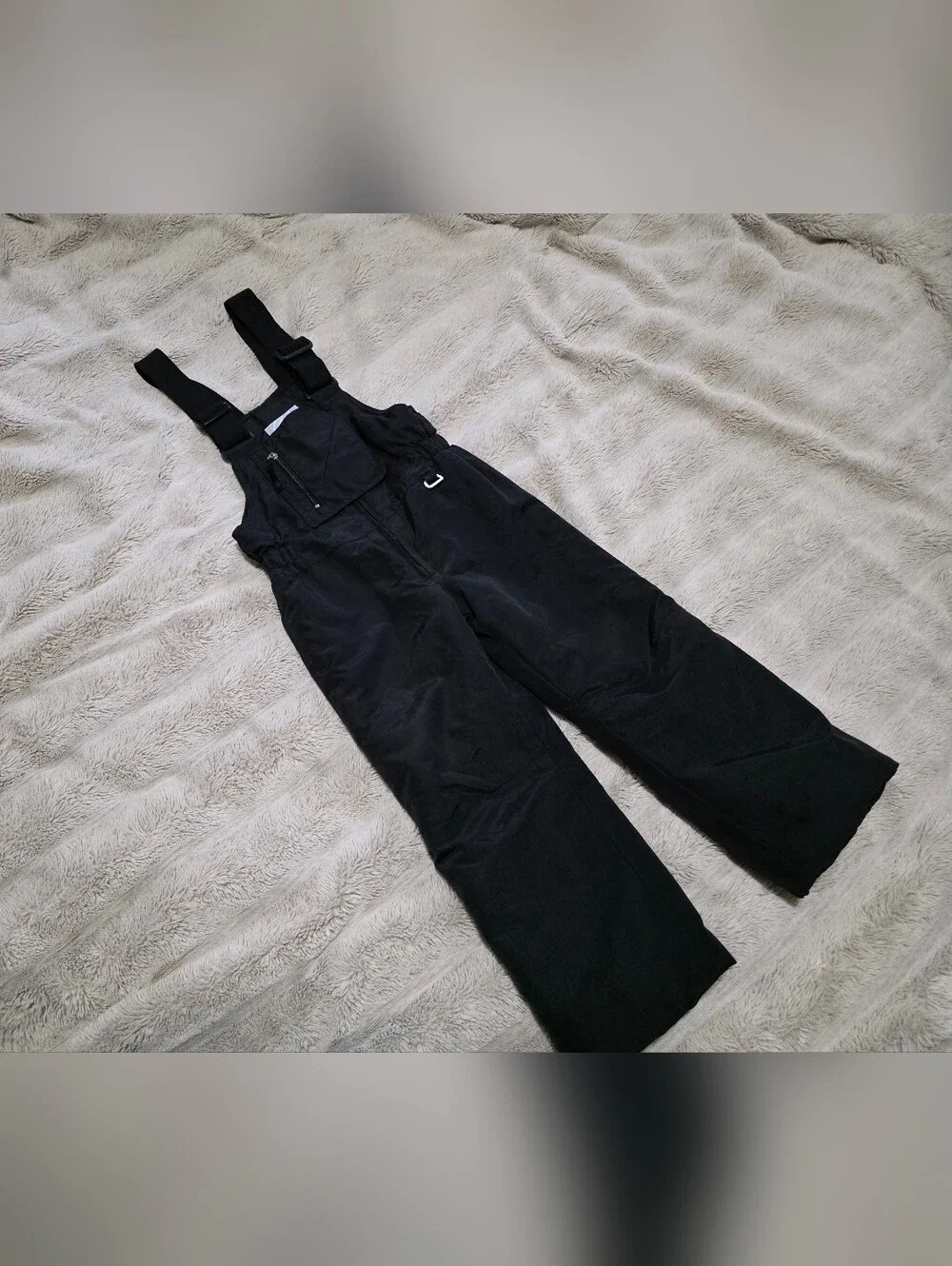 Kids Large (5/6) Black Snow Bibs with Adjustable Straps